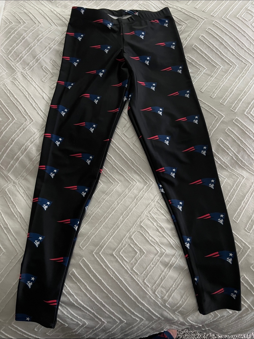 custom patriots leggings - black - size small